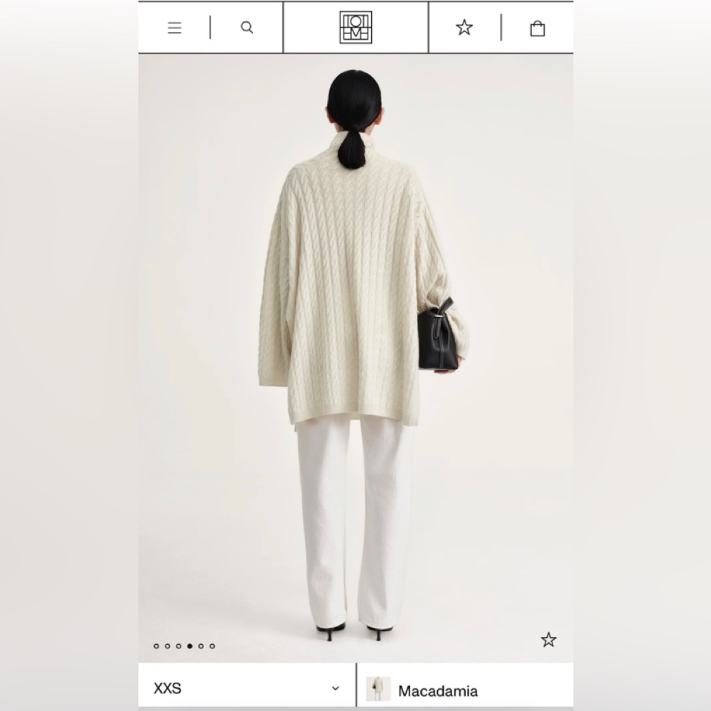 Toteme Long wool cashmere knit macadamia - Picture 2 of 4